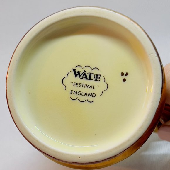 Vintage Wade Festival Creamer Ceramic Small Pitcher Embossed Dancing Couple 1950 - Picture 7 of 8